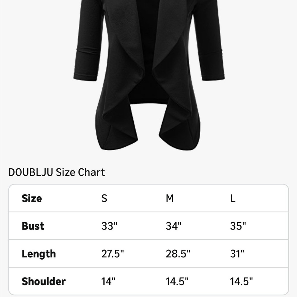 Lightweight Thin 3/4 Sleeve Open Front Blazer - Picture 7 of 7
